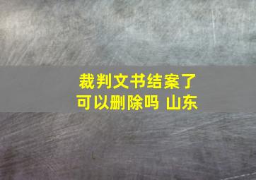 裁判文书结案了可以删除吗 山东